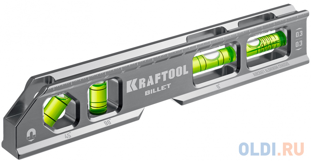 

KRAFTOOL BILLET, 8 в 1, 20 см, точность 0.3 мм/м, 4 глазка, брусковый магнитный уровень (34790)