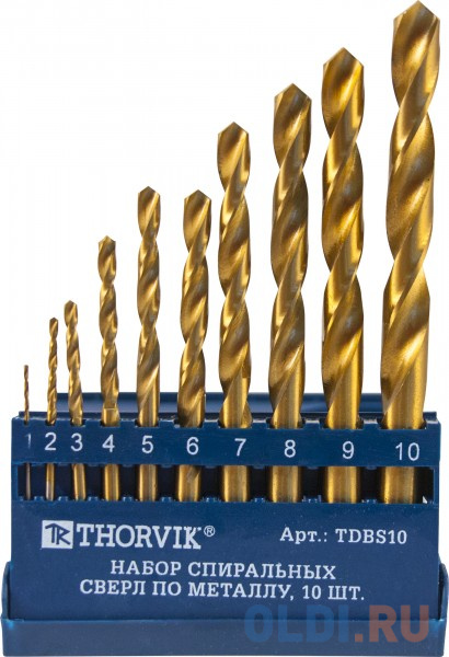 

Thorvik TDB010 Сверло спиральное по металлу HSS, d1.0 мм (Упаковка 10 штук)