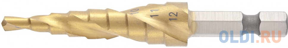 Сверло ступенчатое,4-5-6-7-8-9-10-11-12 мм, HSS, спиральный проф., шестигр. хвостовик// Matrix спиральный шланг для пневмоинструмента matrix 57002 5 м
