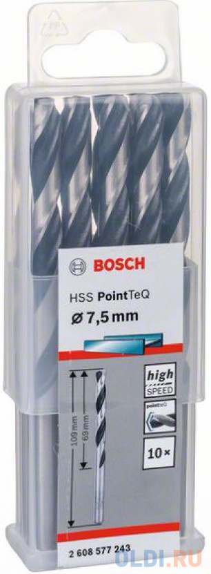 Bosch 2608577243 10 HSS PointTeQ Сверл 7.5mm - фото 2