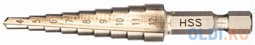 Сверло ступенчатое по металлу 4-5-6-7-8-9-10-11-12 мм, Р6М5, шестигр. хвостовик// Барс сверло по металлу 18 5 мм р6м5 сибртех