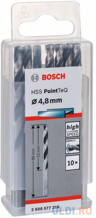 Bosch 2608577216 10 HSS PointTeQ Сверл 4.8mm - фото 2