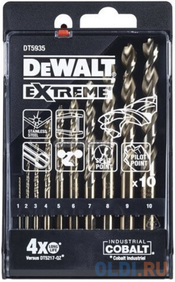 

Набор сверл DEWALT DT5935-QZ п/мет.EX HSS-CO,10шт