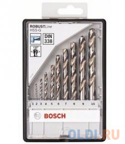 Набор сверл BOSCH Robust Line HSS-G 10 шт. (2.607.010.535)  металл, 1-10мм, 10шт.