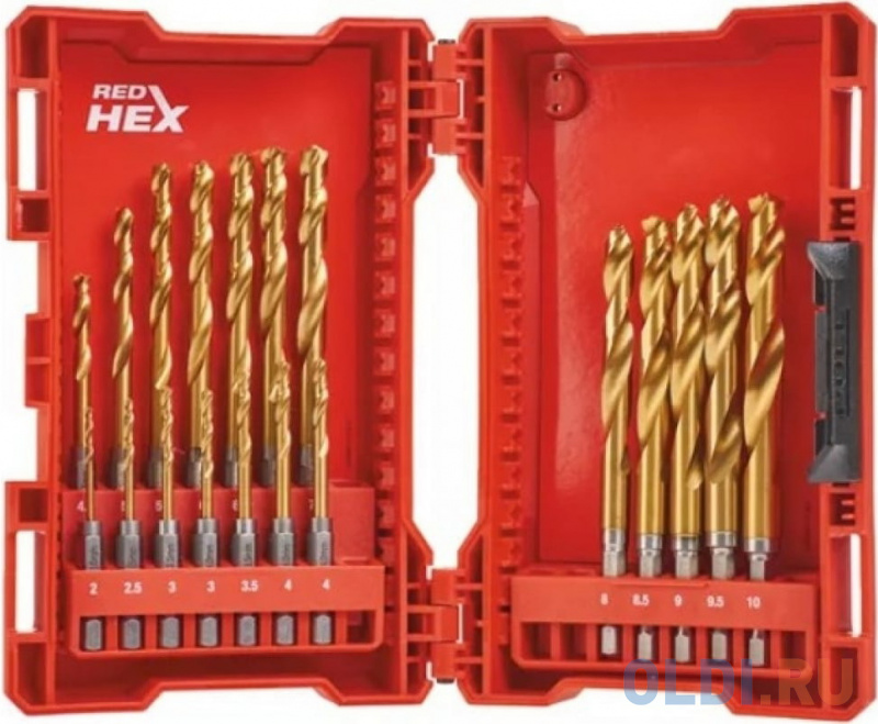 

Набор сверл по металлу Milwaukee RedHEX HSS-G TiN (19шт) Milwaukee