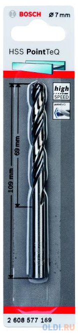

Сверло BOSCH 2.608.577.169 Ф7.0 мм HSS PointTeQ (1шт)