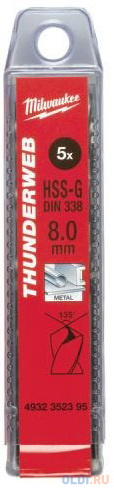 

Сверло по металлу THUNDERWEB HSS-G 7.0x109 (5шт), шт Milwaukee