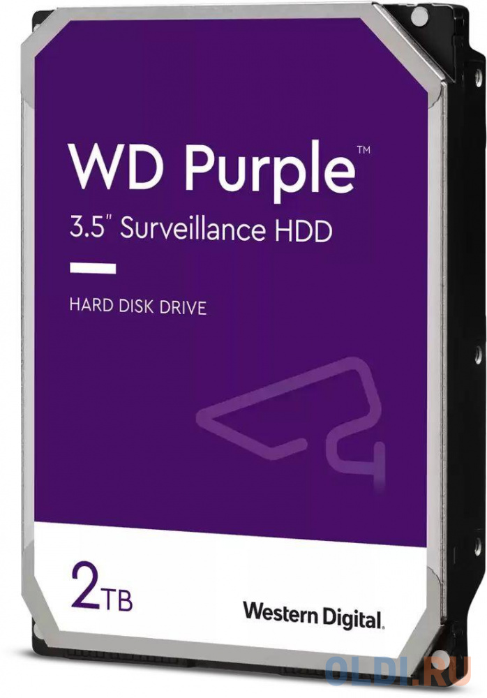 Жесткий диск SATA 2TB 6GB/S 256MB PURPLE WD22PURZ WDC Purple Surveillance WD22PURZ - фото 1