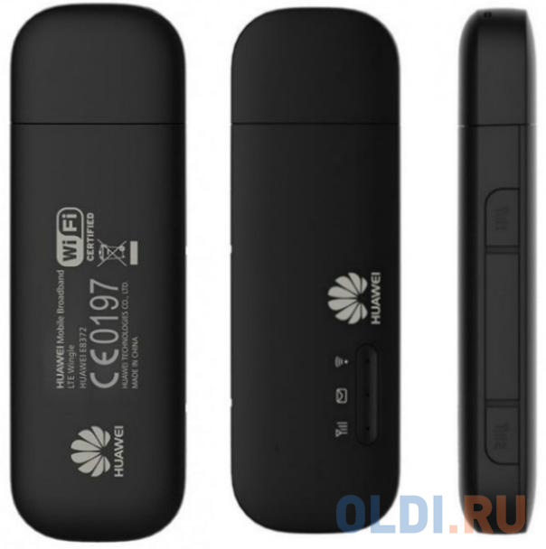 Модем 3G/4G Huawei E8372h-320 USB Wi-Fi +Router внешний черный от OLDI