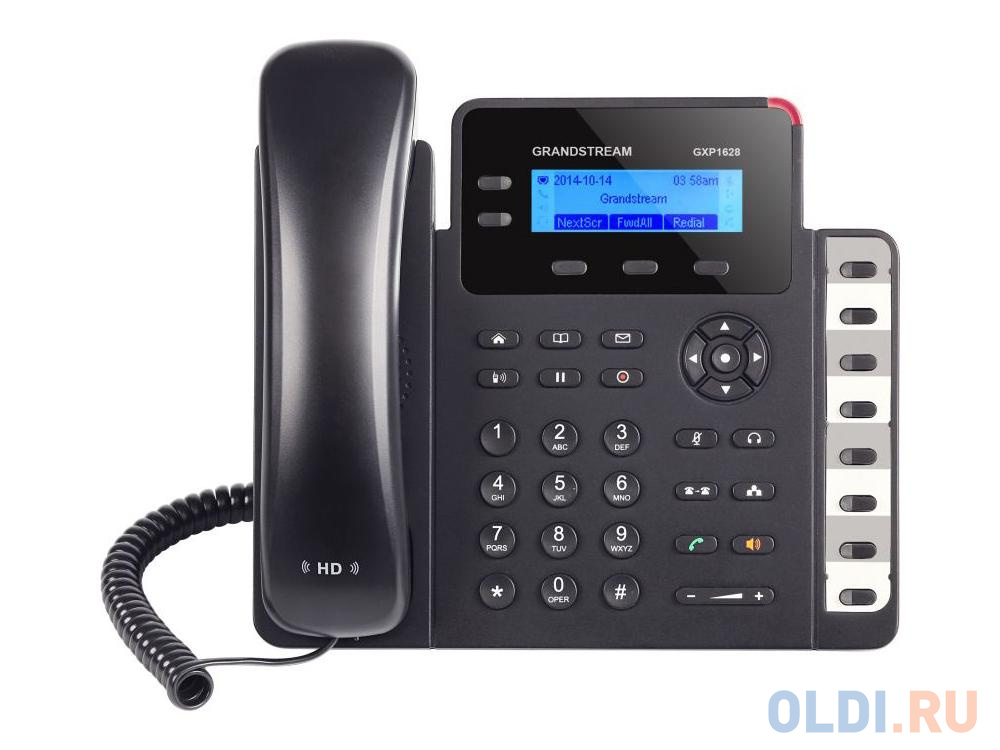 Телефон IP Grandstream GXP-1628 2 линии 2 SIP-аккаунта 2x10/100/1000Mbps LCD PoE BLF (Аналог телефона VoIP Yealink SIP-T40P, 3 линии, BLF,  PoE, БЕЗ Б sip телефон grandstream grp2613 б п в комплекте