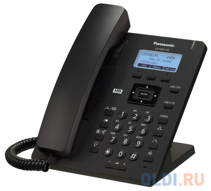 Телефон IP Panasonic KX-HDV130RUB SIP Цифр. IP-телефон, VoIP, Ethernet, UpTo 2 SIP/Ether. Line, Память 500, Звук HD