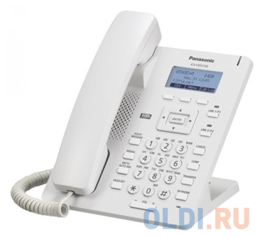 Телефон IP Panasonic KX-HDV130RU SIP Цифр. IP-телефон, VoIP, Ethernet, UpTo 2 SIP/Ether. Line, Память 500, Звук HD