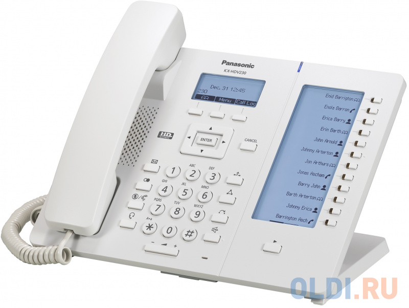 

Телефон IP Panasonic KX-HDV230RU SIP Цифр. IP-телефон, VoIP, Ethernet, UpTo 6 SIP/Ether. Line, Память 500, Звук HD