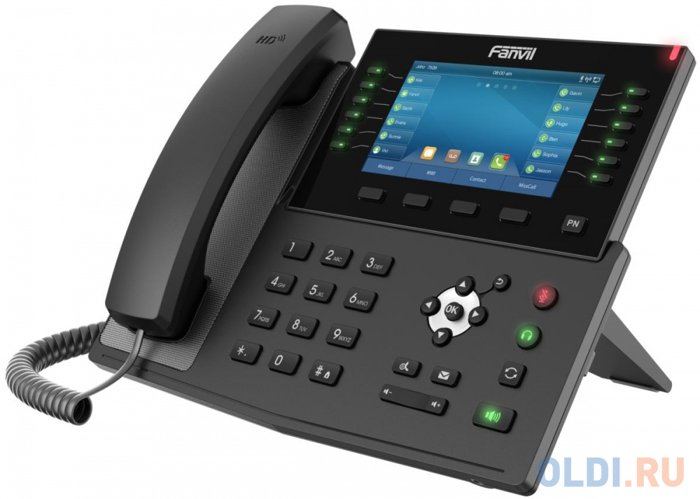 X7C Телефон IP Fanvil IP телефон 20 линий, цветной экран 5", HD, Opus, 10/100/1000 Мбит/с, USB, Bluetooth, PoE {10}