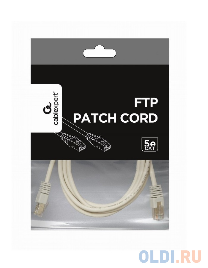 Патч-корд литой FTP Cablexpert PP22-0.5m кат.5e, 0.5м, многожильный (серый) фото