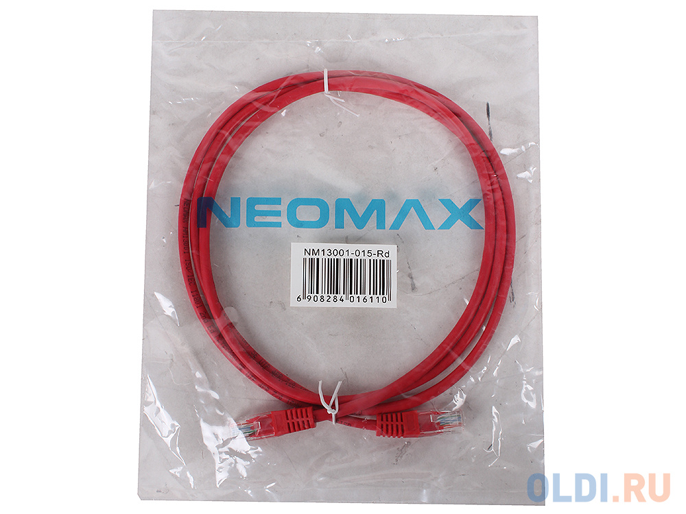 Патч-корд литой Neomax NM13001-015R Neomax UTP 1.5 м, кат. 5е - красный - фото 3