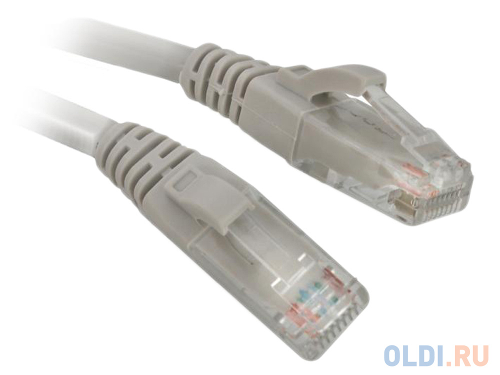 Патч-корд UTP 5E категории 1.5м Hyperline PC-LPM-UTP-RJ45-RJ45-C5e-1.5M-LSZH-GY серый - фото 1