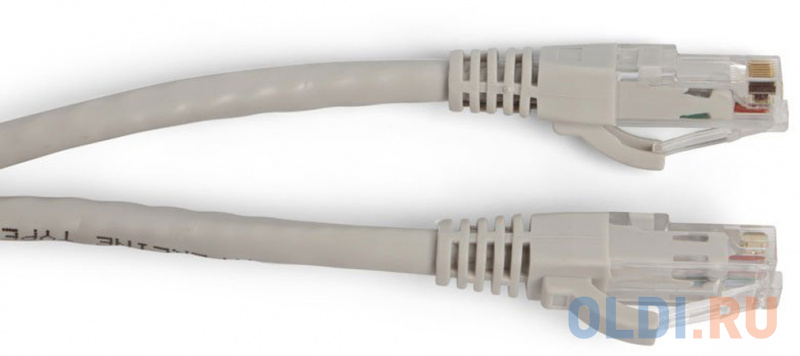 Патч-корд UTP 5E категории 15м Hyperline PC-LPM-UTP-RJ45-RJ45-C5e-15M-LSZH-GY серый фото