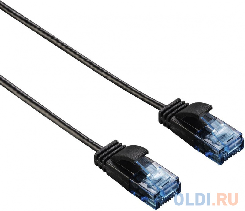 Патч-корд Hama Slim-Flexible UTP cat6 solid 0.75м черный RJ-45 (m)-RJ-45 (m) 00135774 - фото 1