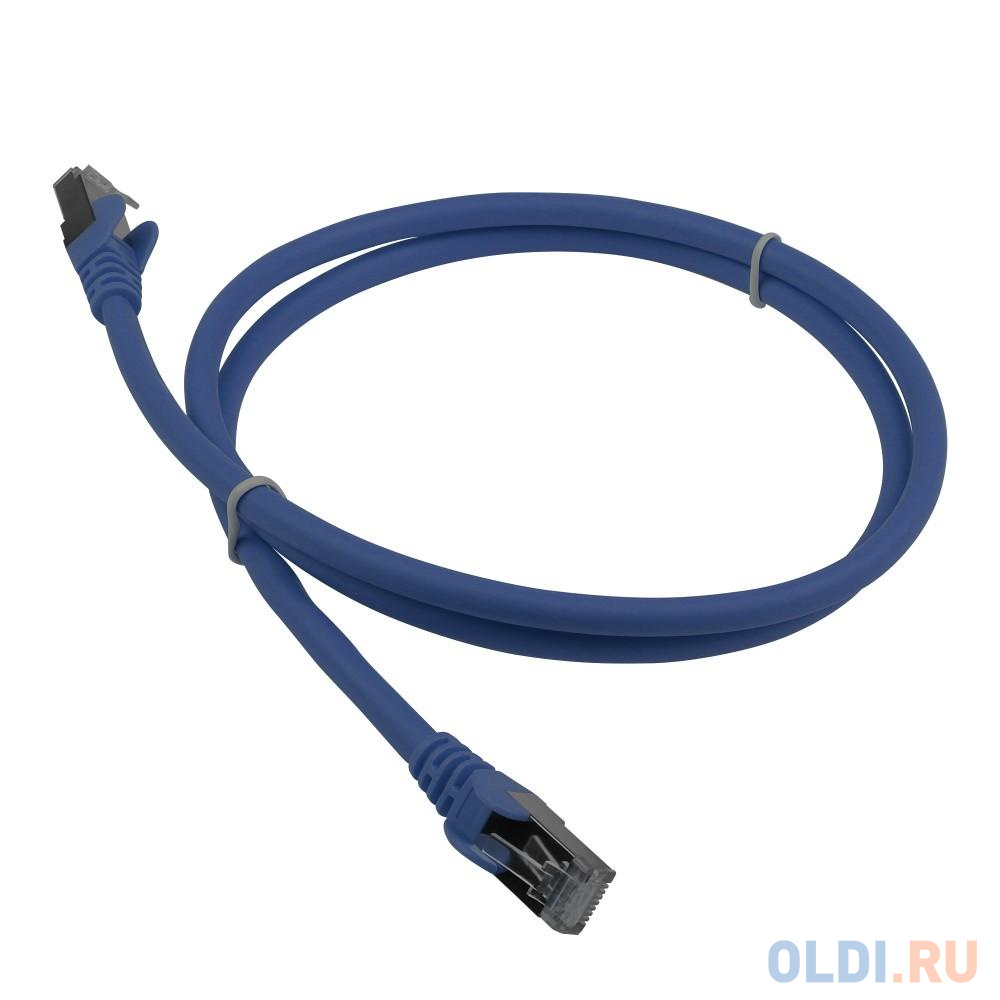 Кабель Патч-корд Lanmaster FTP LAN-PC45/S6A-1.0-BL вилка RJ-45-вилка RJ-45 кат.6А 1м синий LSZH (уп.:1шт) perfeo кабель usb2 0 a вилка micro usb вилка угловой серый длина 1 м бокс u4805