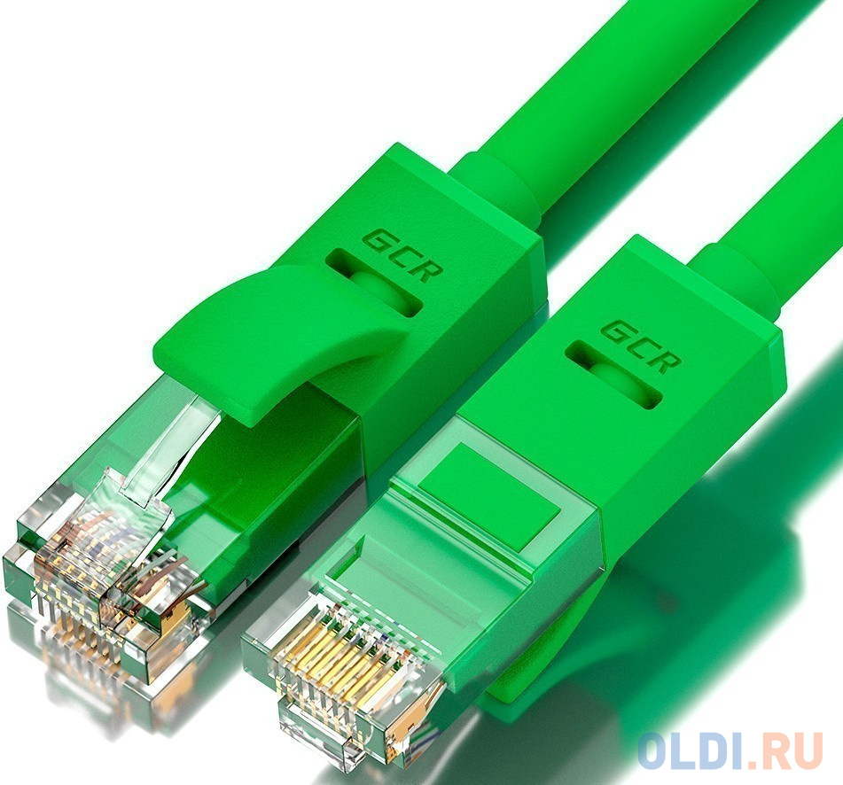 Greenconnect Патч-корд прямой 7.5m, UTP кат.5e, зеленый, позолоченные контакты, 24 AWG, литой, GCR-LNC05-7.5m, ethernet high speed 1 Гбит/с, RJ45, T56 gcr патч корд прямой 14 0m utp кат 5e серый позолоченные контакты 24 awg литой ethernet high speed 1 гбит с rj45 t568b gcr 51517