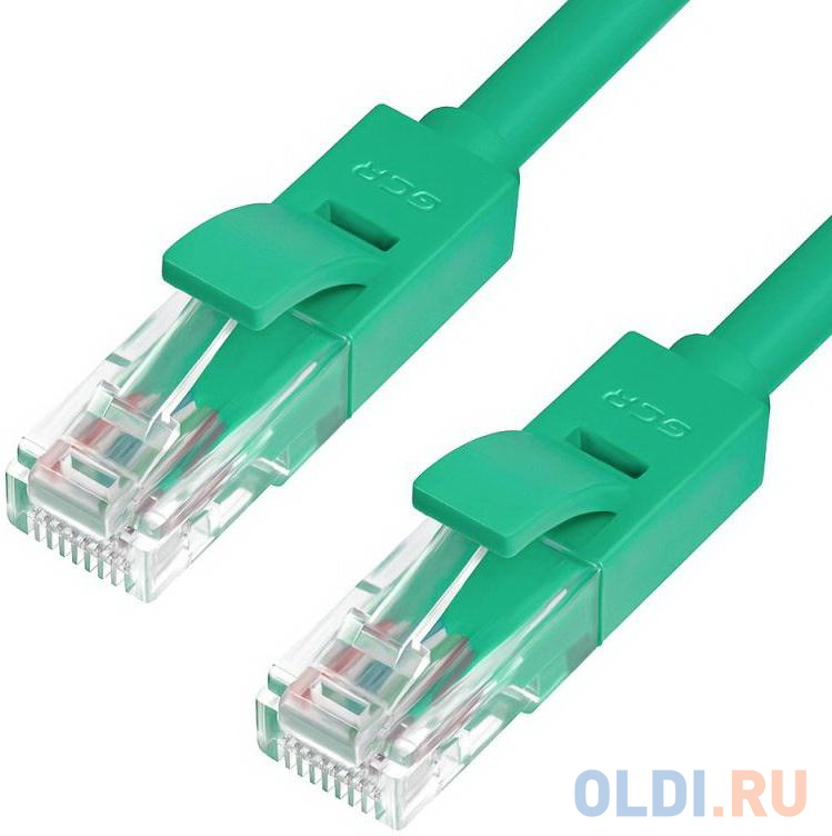 Greenconnect Патч-корд прямой 0.1m, UTP кат.5e, зеленый, позолоченные контакты, 24 AWG, литой, GCR-LNC05-0.1m, ethernet high speed 1 Гбит/с, RJ45, T56