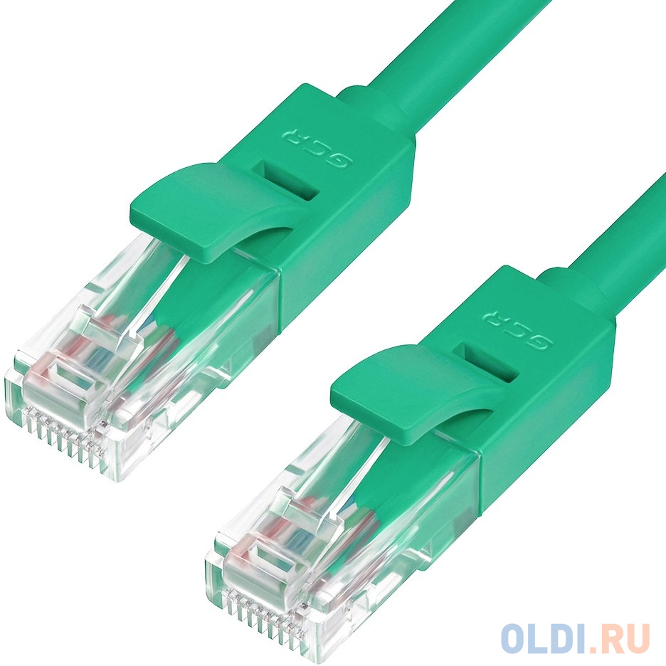 

Greenconnect Патч-корд прямой, малодымный LSZH 5.0m UTP кат.6, зеленый, 24 AWG, литой, ethernet high speed, RJ45, T568B, GCR-50730