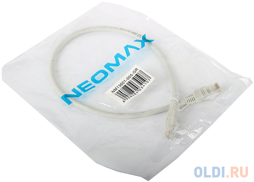 NEOMAX (NM13601-005) Шнур коммут. UTP 0.5м., гибкий, Категория 6 neomax nm13601 015 шнур коммут utp 1 5м гибкий cat 6 серый многожильный