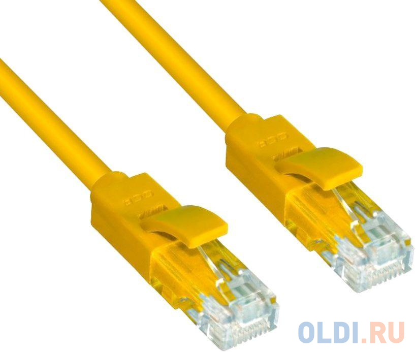 Патч-корд UTP 5E категории 3.0м Greenconnect GCR-LNC02-3.0m литой желтый - фото 1