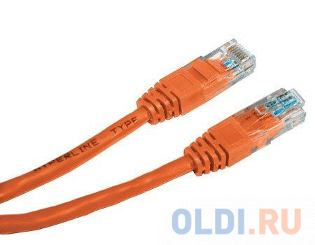 Патч-корд UTP 5E категории 3.0м Hyperline PC-LPM-UTP-RJ45-RJ45-C5e-3M-LSZH-OR оранжевый