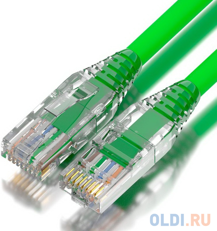 GCR Патч-корд 5.0m LSZH UTP кат.5e, зеленый, коннектор ABS, 24 AWG, ethernet high speed 1 Гбит/с, RJ45, T568B, GCR-52671