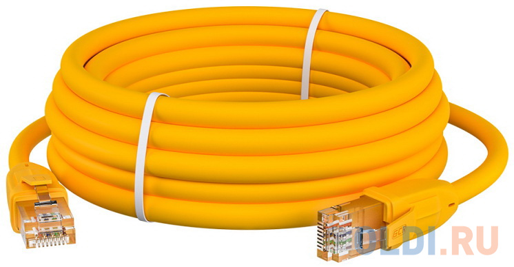 GCR Патч-корд прямой 10.0m UTP кат.6, желтый, 24 AWG, литой, ethernet high speed, RJ45, T568B, GCR-52377 Вид№2