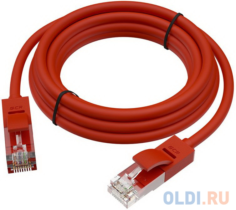 GCR Патч-корд прямой 2.5m UTP кат.5e, красный, позолоченные контакты, 24 AWG, литой, GCR-LNC04-2.5m, ethernet high speed 1 Гбит/с, RJ45, T568B GCR Патч-корд прямой 2.5m UTP кат.5e, красный, позолоченные контакты, 24 AWG, литой, GCR-LNC04-2.5m, ethernet high speed 1 Гбит/с, RJ45, T568B фото