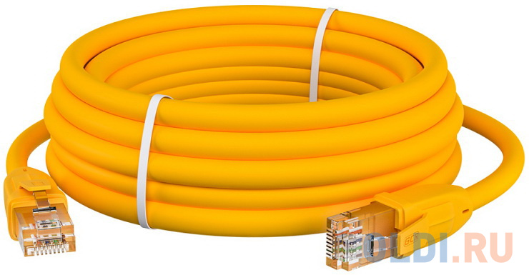 GCR Патч-корд прямой 15.0m UTP кат.6, желтый, 24 AWG, литой, ethernet high speed, RJ45, T568B, GCR-52378 Вид№2