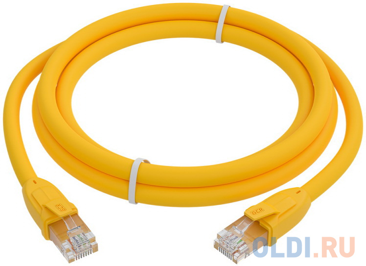 GCR Патч-корд прямой 2.0m UTP кат.6, желтый, 24 AWG, литой, ethernet high speed, RJ45, T568B, GCR-52371 Вид№2