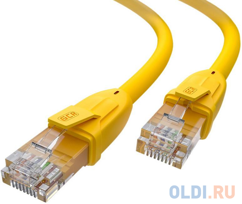 

GCR Патч-корд прямой 2.5m UTP кат.6, желтый, 24 AWG, литой, ethernet high speed, RJ45, T568B, GCR-52372