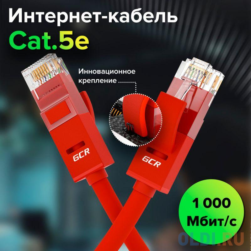 GCR Патч-корд прямой 35.0m UTP кат.5e, красный, позолоченные контакты, 24 AWG, литой, ethernet high speed 1 Гбит/с, RJ45, T568B, GCR-50946 GCR Патч-корд прямой 35.0m UTP кат.5e, красный, позолоченные контакты, 24 AWG, литой, ethernet high speed 1 Гбит/с, RJ45, T568B, GCR-50946 фото