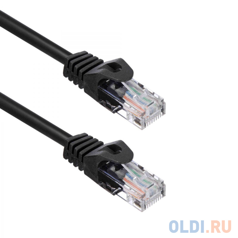 Патч-корд ACD-LPU5C-10B [ACD-LPU5C-10B] Cat5e UTP 24AWG 4Pair, 7/0.18мм CU Черный, 1.0м, (741739) Вид№2