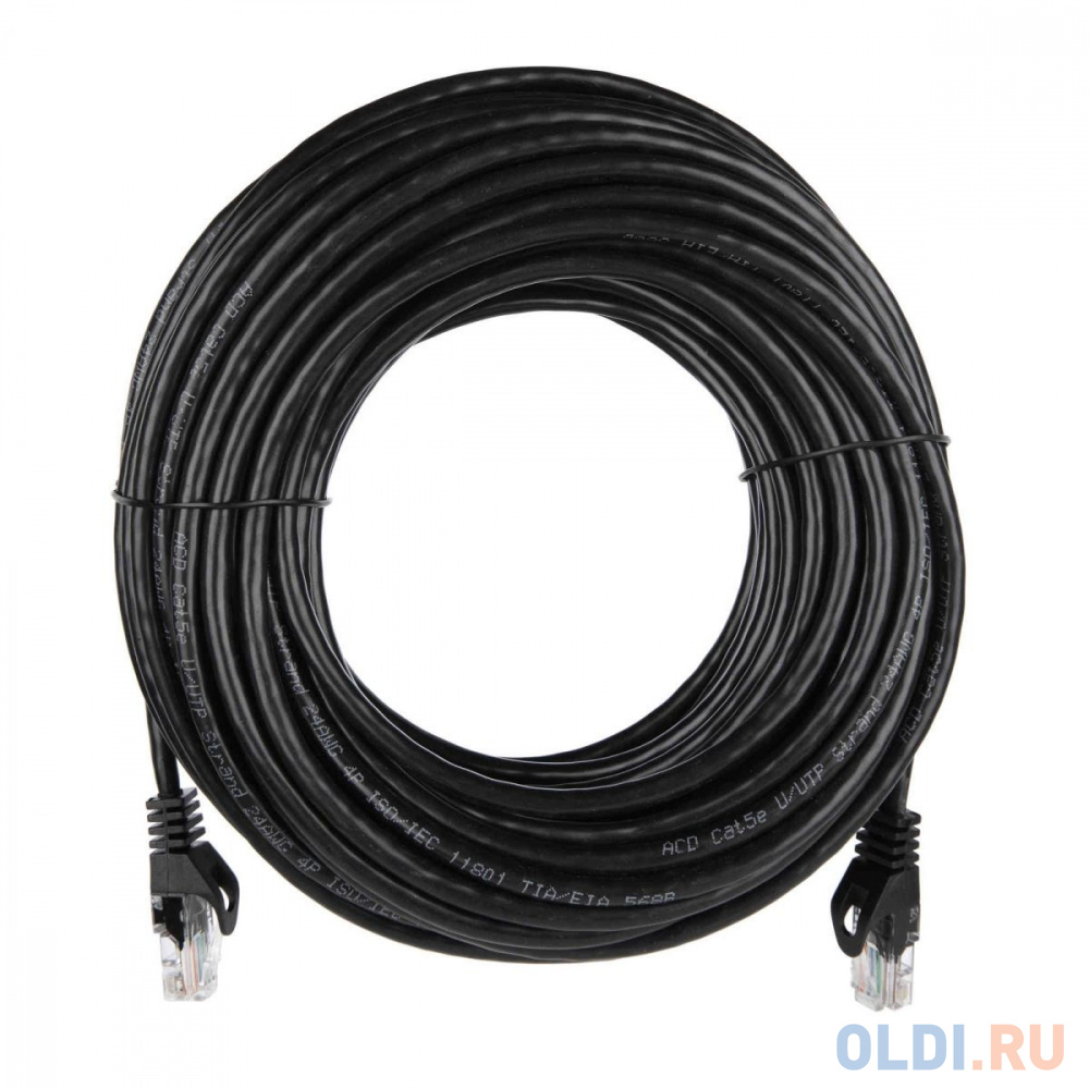 Патч-корд ACD-LPU5C-20M [ACD-LPU5C-20M] Cat5e UTP 24AWG 4Pair, 7/0.18мм CU Черный, 20м, (741852)