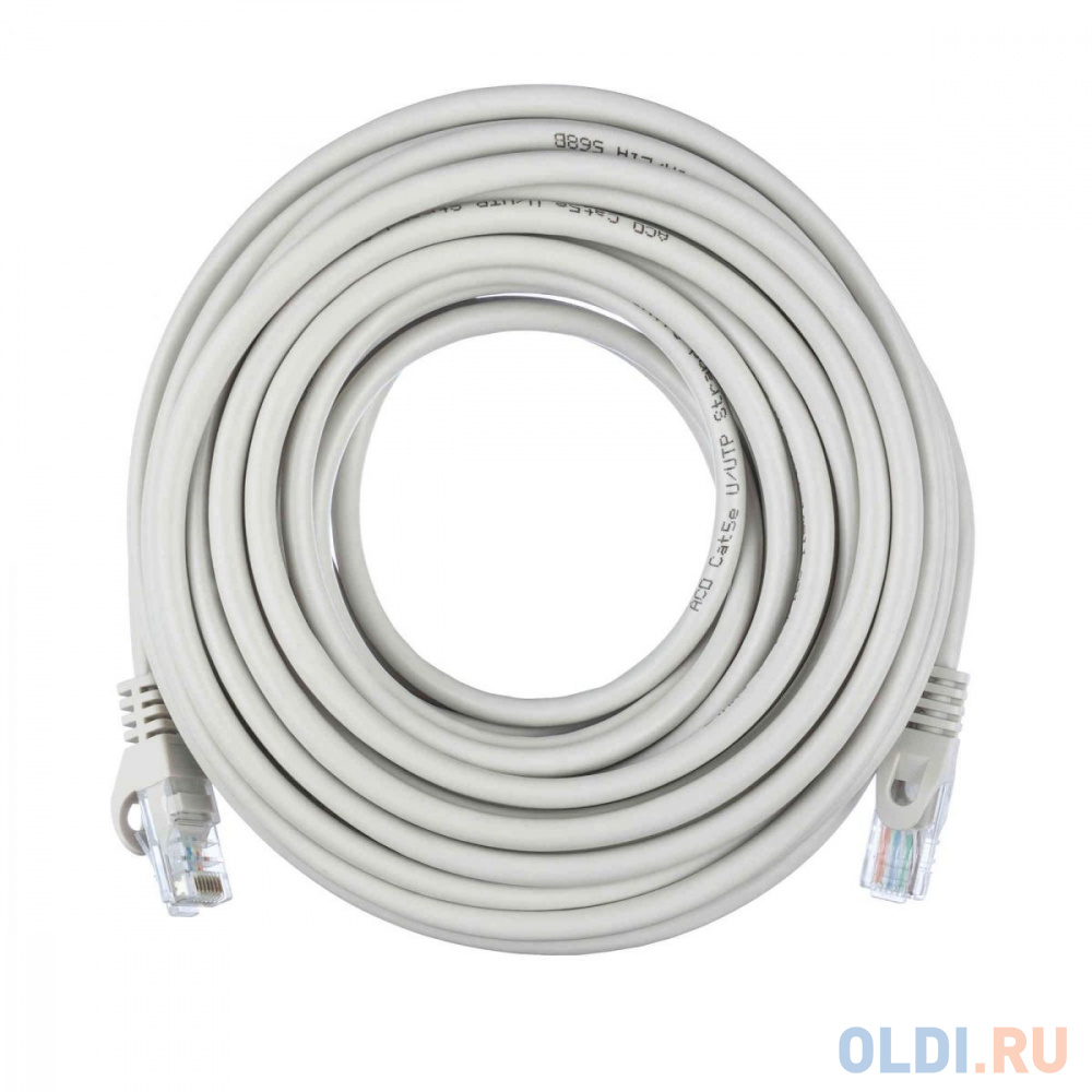 Патч-корд ACD-LPU5E-10M [ACD-LPU5E-10M] Cat5e UTP 24AWG 4Pair, 7/0.18мм CCA Серый, 10м, (741661)