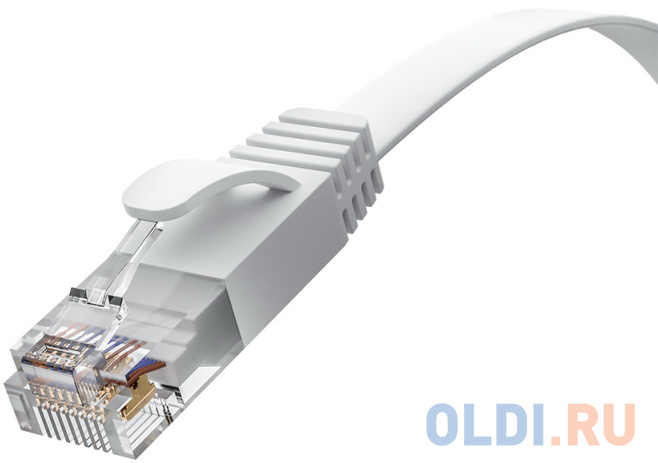 GCR Патч-корд PROF плоский прямой 2.0m, UTP медь кат.6, белый, 30 AWG, ethernet high speed 10 Гбит/с, RJ45, T568B, GCR-52858 GCR Патч-корд PROF плоский прямой 2.0m, UTP медь кат.6, белый, 30 AWG, ethernet high speed 10 Гбит/с, RJ45, T568B, GCR-52858 фото