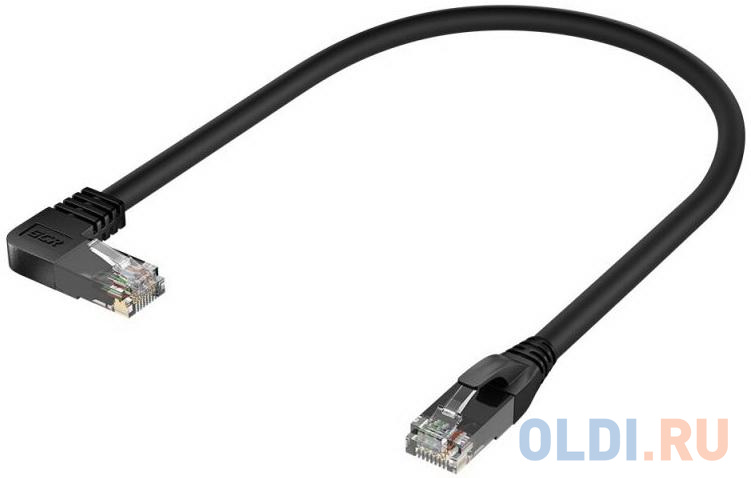 GCR Патч-корд прямой 1.0m UTP кат.5e, черный, левый угол, литой, ethernet high speed, RJ45, T568B, GCR-53127 GCR Патч-корд прямой 1.0m UTP кат.5e, черный, левый угол, литой, ethernet high speed, RJ45, T568B, GCR-53127 фото
