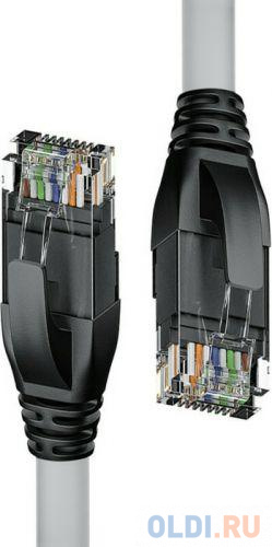 

Патч-корд прямой 20.0m UTP кат.5e, серый, черные коннекторы, 24 AWG, литой, ethernet high speed 1 Гбит/с, RJ45, T568B