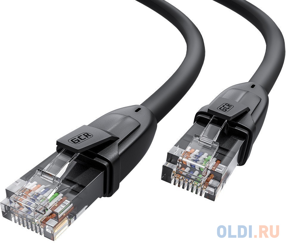 GCR Патч-корд прямой 2.0m UTP кат.6, черный, 24 AWG, ethernet high speed, RJ45, T568B, GCR-52528