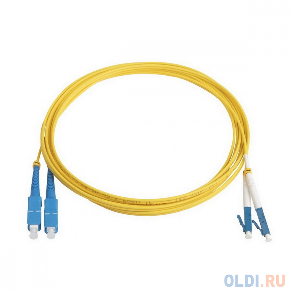 Патч-корд Hyperline FC-D2-9-LC/UR-SC/UR-H-3M-LSZH-YL (FC-9-LC-SC-UPC-3M) волоконно-оптический шнур 3м