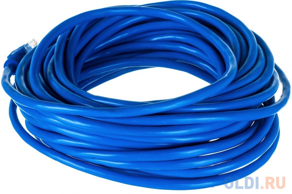 Патч-корд UTP Cablexpert PP12-10M/B кат.5e, 10м, литой, многожильный (синий) PP12-10M/B - фото 1