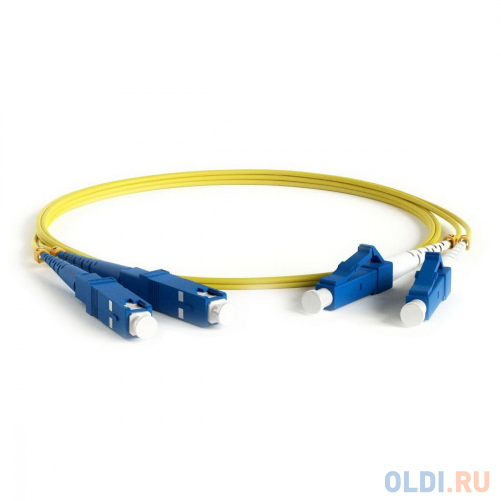 Hyperline FC-D2-9-LC/UR-SC/UR-H-20M-LSZH-YL Патч-корд волоконно-оптический (шнур) SM 9/125 (OS2), LC/UPC-SC/UPC, 2.0 мм, duplex, LSZH, 20 м