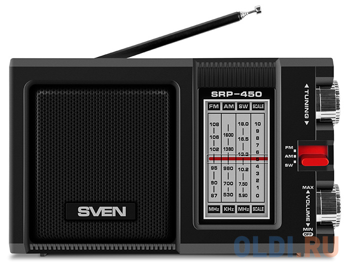 АС SVEN SRP-450, черный (3 Вт, FM/AM/SW) фото