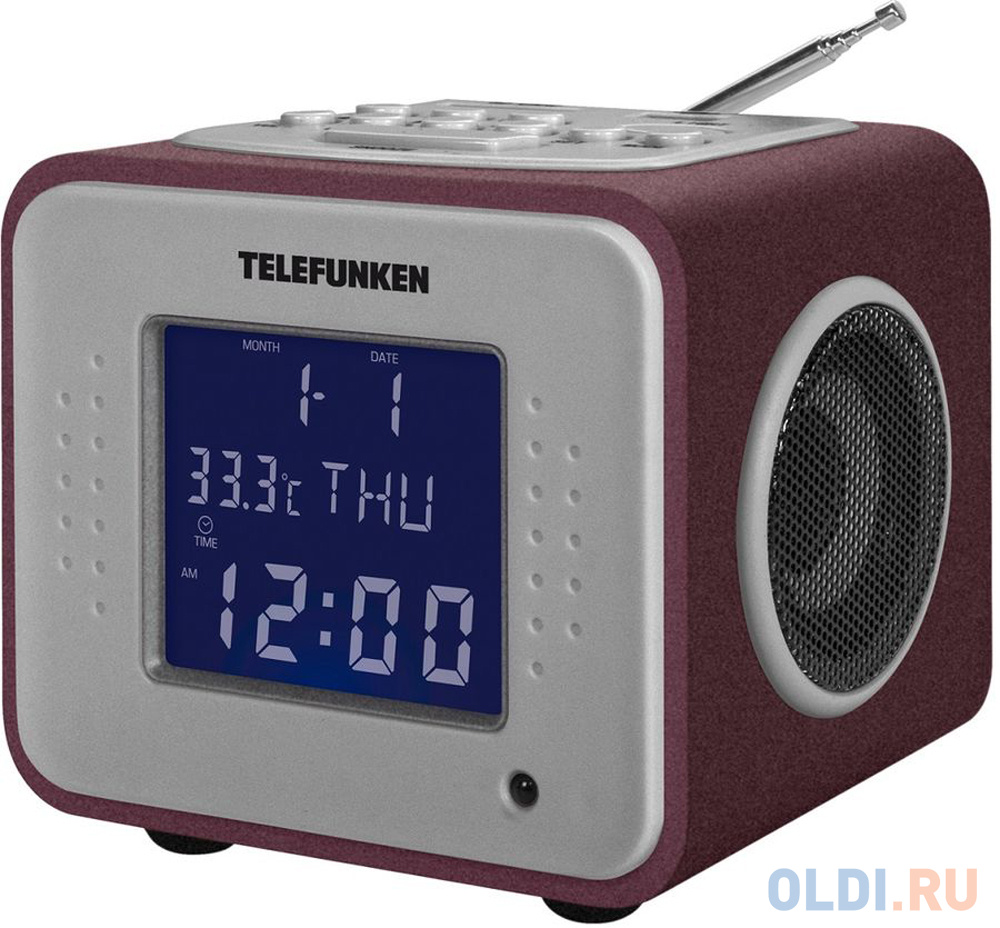 

Часы с радиоприёмником Telefunken TF-1575 бордовый