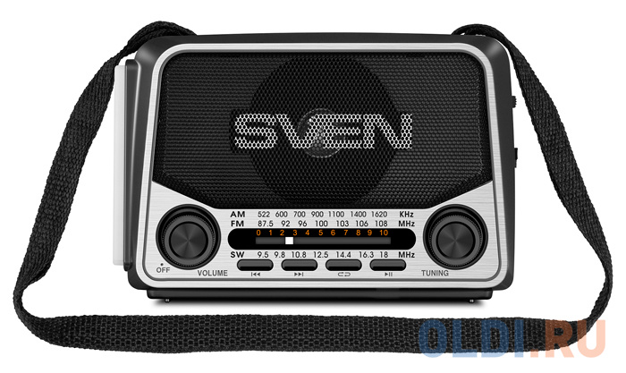 АС SVEN SRP-525, серый (3 Вт, FM/AM/SW, USB, microSD, фонарь, встроенный аккумулятор) фото
